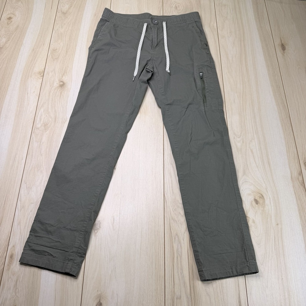 Vuori VW401 Women's Sz S Ripstop Pants Green Drawstring Tapered Leg Cotton